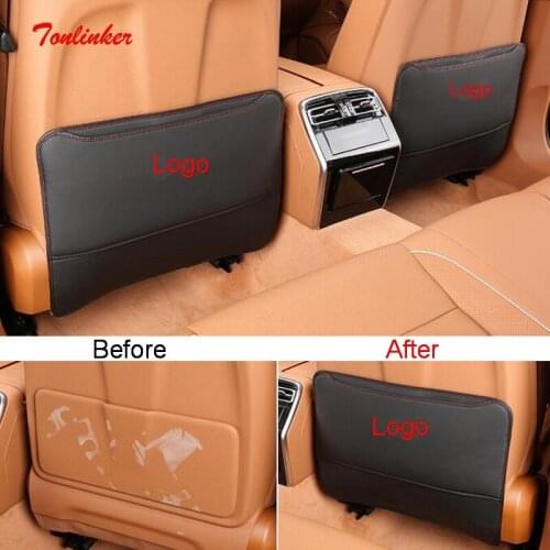 Tonlinker Interior Seat belt B-pillar Anti-dirty Pad Cover For TOYOTA RAV4 2016 Car styling 2 pcs PU Leather Cover Case Stickers