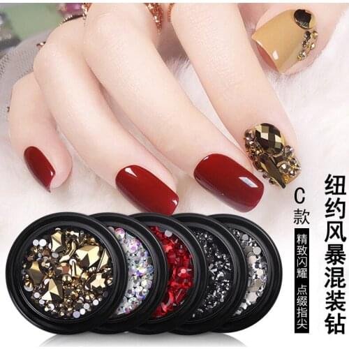 19 Colors Nail Jewelry New York Storm Series Black Micro Drill Starlike Shining Crystal Sand Bright DIY Decoration Design Tool