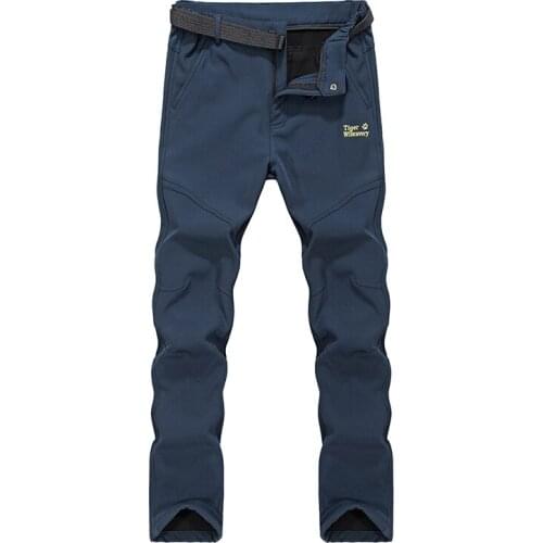 Outdoor soft shell pants men and women Winter Fleece thermal hiking pants windproof waterproof trekking Mountaineering trousers