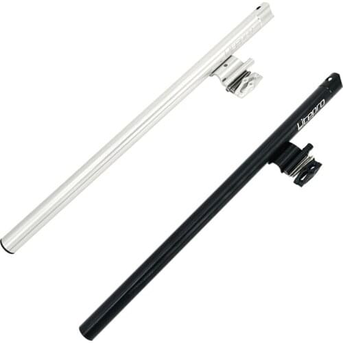 Litepro 2 Pcs Folding Bike Seat Post 31.8mm 580mm Aluminum Alloy Bike Seatpost Bicycle Seat Tube, Silver & Black