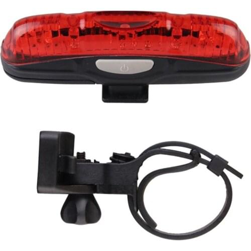 Bicycle Tail Light Bike Warning Lamp 5 LED Taillight Adjustable base caution light key switch press the number times corresponds