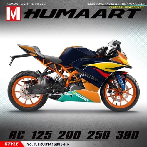 HUMAART Motorcycle Full Wraps Custom Stickers Vinyl Decals Adhesives for RC 125 200 RC125 RC200 2014 2015 2016