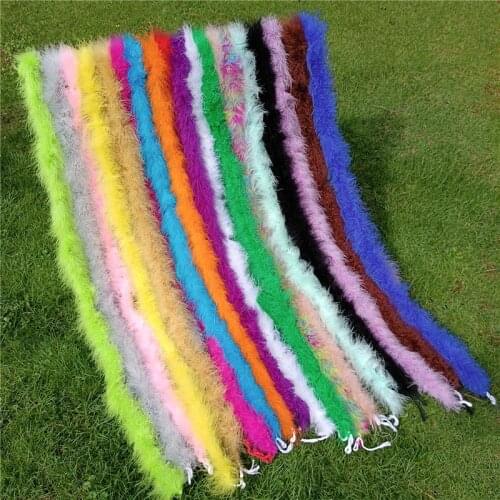 2Meters Fluffy Turkey Marabou Feather Boa 18-20g Shawl Wedding Skirt with Fringe Trim Feathers Decoration Decor Diy Accessories