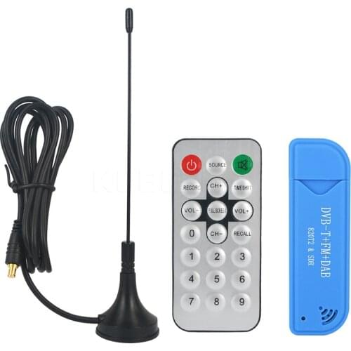 1pcs Video Equipment TV Dongle DVB-T + DAB + FM RTL2832U + FC0012 Digital USB 2.0 TV Stick Support SDR Tuner Receiver For Win7/8