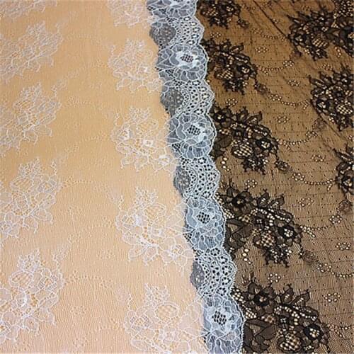 1Yard Black Elastic DIY Handmade Sewing Materials Wedding Shawl Headdress Clothing Accessories Lace Soft Elastic Trims 25.5cm