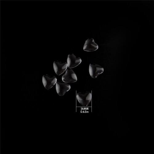 Heart 16mm 100pcs Flat Back Tranparent Clear Glass Cabochon Crystal Domed Magnifying for Diy Charm Pendant Jewelry Making