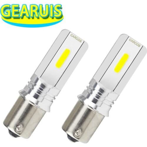 2pcs S25 1156 BA15S p21w COB chips caso de aluminio 1157 BAY15D 36 3 W 0.24A 6500 K Carro Branco bulb Sinal De Volta Luz Revers