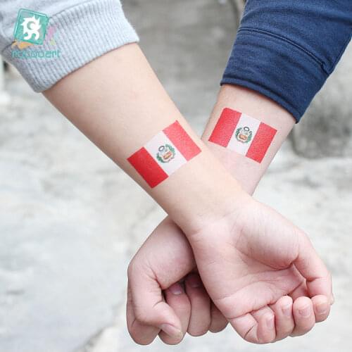 20pcs Lot World National Flag Tattoo Sticker on Face or Arm Environmental Waterproof Disposable USA Spain Germany European Cup