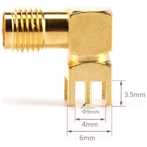 5PCS SMA female Thru Hole plug Right Angle 90 DEGREE ( SMA-KWE ) PCB Mount connector RF adapter best quality. factory wholesale
