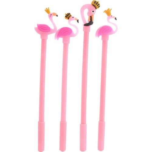 50PCS Creative Pink Flamingo Gel Pen Cartoon Learning Stationery Crown Swan Pen Cute Girls Heart Gel Pens