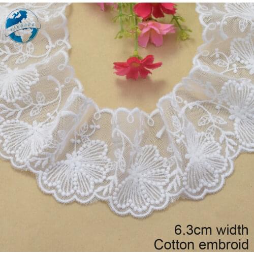 7cm white lace cotton embroidery lace french lace ribbon fabric guipure diy trims warp knitting sewing Accessories#2973
