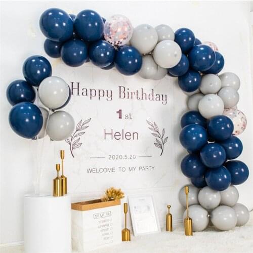 70pcs Navy Blue Balloon Garland Arch Kit Gray Latex Balloon Arch Combination Wedding Family Dinner Birthday Party Decorations