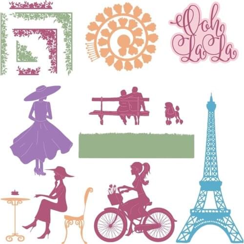 Tower Bench Lovers Metal Cutting Dies Stencils for DIY Scrapbooking Embossing Valentine Decoration Card Crafts Die Cut 2019