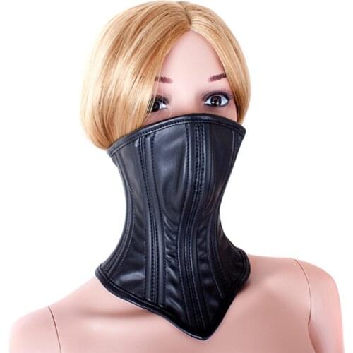Bdsm Speelgoed Koppels Masker Lederen Hoofdsteunen Bondage Strap Chain Neck Lesbische Voor Vrouwen Sexy Volwassen Spelletjes
