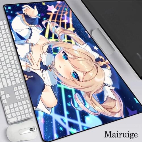 XGZ Genshin Impact Large Mouse Pad Gaming Anime Mousepad Gamer Accessories Anti-Slip Natural Rubber with Locking Edge Mouse Mat