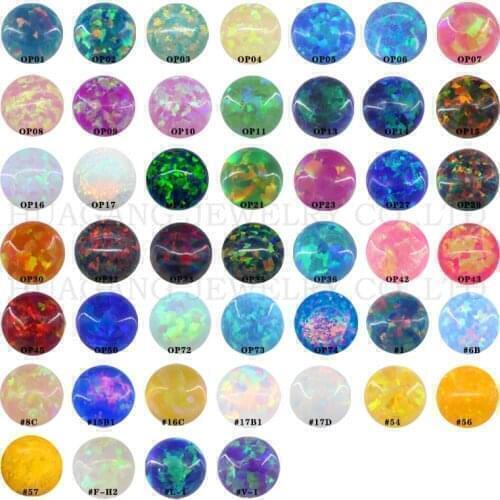 19mm Big Size OP01-OP74 Opal Loose Beads Flat Base Cabochon Mixed Synthetic Created Gemstones Round Multicolor Opal Stones