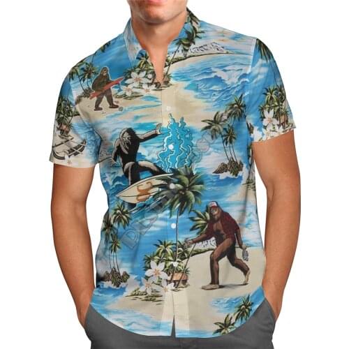 Hawaii Shirt Hawaiian beach summer Funny Orangutan Printed 3d Mens Shirt Harajuku Tee hip hop shirts 01