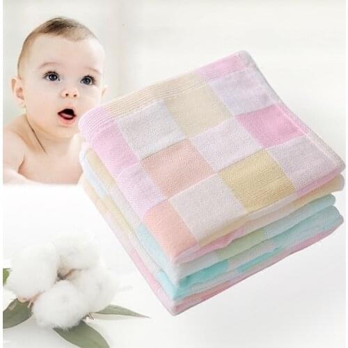 Cotton Lattice Women Childrens Household Washcloth Baby Absorbent Face Towel Saliva Handkerchief Child Birthday Present