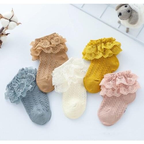 Cotton Baby Socks Spring and Autumn Thin Double-layer Lace Socks for Girls NewBorn Baby Princess Socks Comfortable Mesh Socks