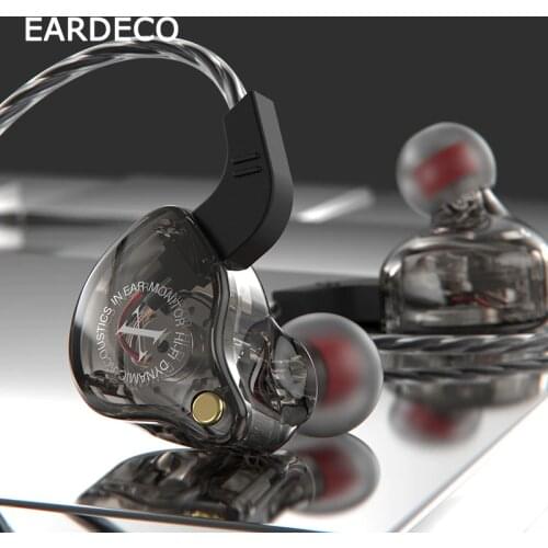 EARDECO Transparent Mobile Wired Headphones Bass for Phone Earphone In Ear Headphone with Mic Earbuds Noise Cancelling Headset