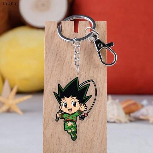 New 2021 Anime Hunter X Hunter Keychain Acrylic Pendant Keyring Accessories Metal Holder Bag Collection For Women Men Gifts