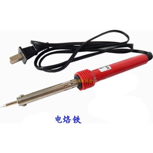 30W 2 Flat Pins Plug Red Plastic Handle Soldering Iron Tool AC 220-240V