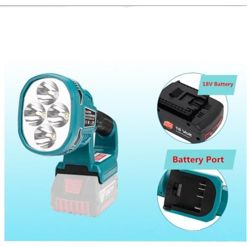 Pistol/Portable 12W LED Work Light Lamp Flashlight (NO Battery,NO Charger)USB Outdoor Lighting For BOSCH 18V Li-ion battery