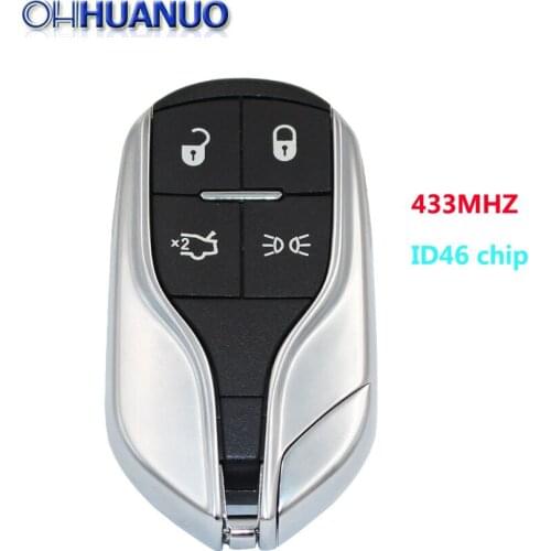 4 Buttons Smart Card Remote key for Maserati President Ghibli Levant 433MHZ with ID46 Chip
