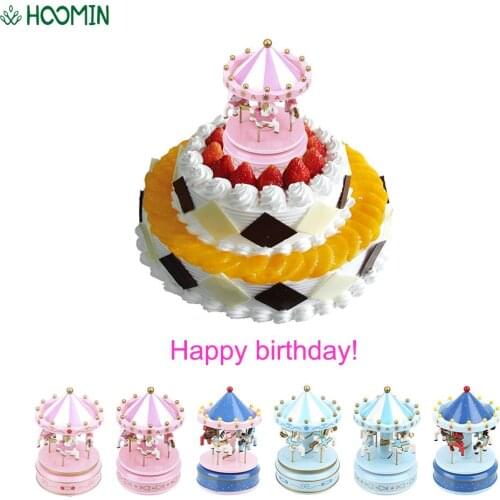 Christmas Wedding Birthday Gift Music Boxes Merry-Go-Round Music Boxes Home Decoration Carousel Box