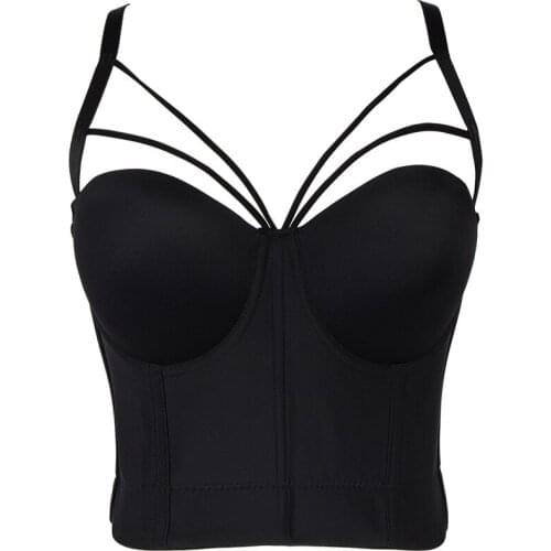 Sexy Corset Crop Top Spaghetti Shoulder Strap Bustier Wire Cup Gorset Tops Outwear Slimming Corselet Summer Korsett Boned Cheap