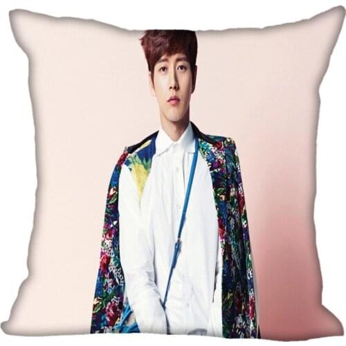 Custom Kpop Park Hae Jin Printed Square silk Pillowcases 40x40cm,35x35cm One Side Satin Pillowcase Custom Logo