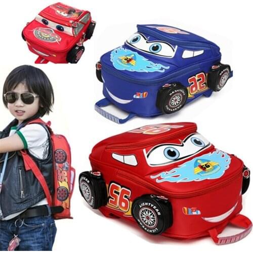 Disney car cartoon bag boys girls primary school 1-3-6 years old kindergarten cartoon backpack