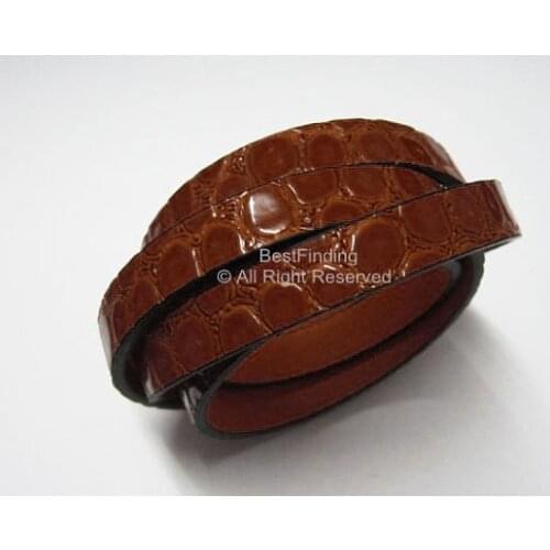 10x2mm Light brown boa Flat leather cord PU leather cord