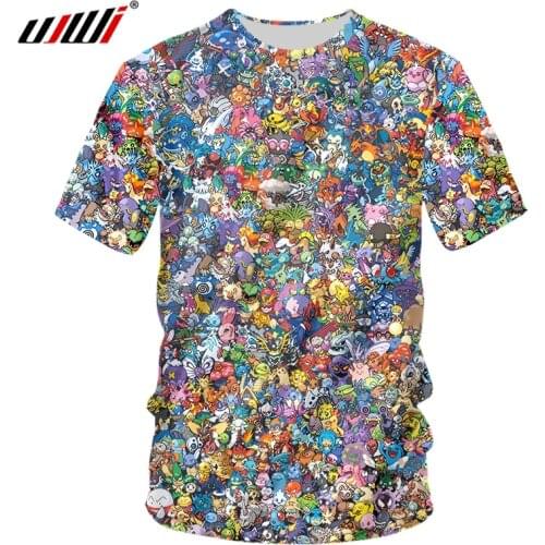 UJWI 3D Printed Funny Short Sleeve T-shirt Big Size Mens Clothing 5XL Cartoon Haunter Go Game O Neck Tshirt Dropship Wholesale