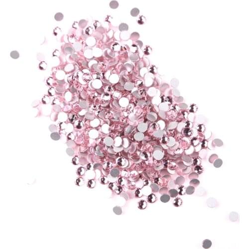 SS3-SS34 Pink Crystal Rhinestones Flatback Loose Stone For Nail Art Glass Non-hot Fix Stones Strass Beads
