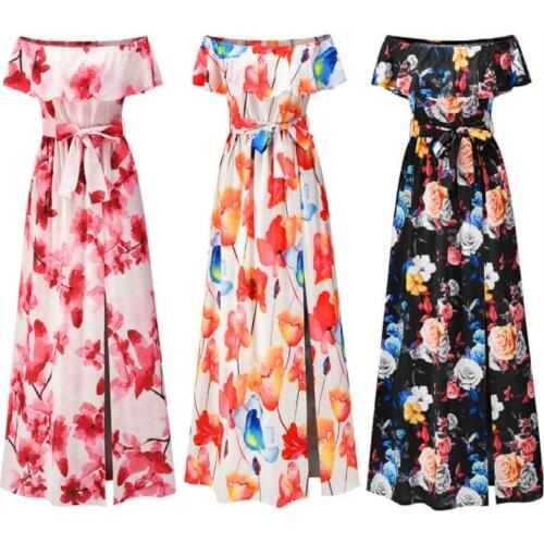 Womens Dress 2021 Summer Clothing Sexy Floral House Of Sunny Dress Floral Dress Slim Sleeveless Strapless Beach Dress Flouncing