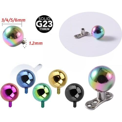 1Set Titanium Ball Piercings Hide in Surface Body Jewelry Dermal Piercings Micro Dermal Anchor Threading Dermal Top Skin Diver