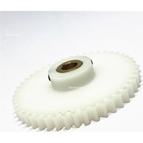 1M 45T POM Plastic Nylon Boss Spur Gear 5/6/6.35mm 47MM Diameter