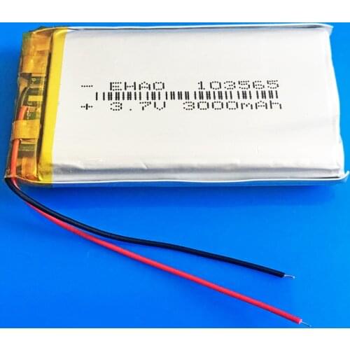 3.7V 3000mAh 103565 lipo polymer lithium Rechargeable battery cells for GPS power bank Tablet PC PAD PDA Laptop speaker recorder