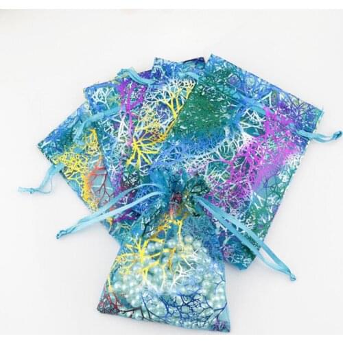 7x9cm 9x12cm 10x14cm) 100pcs Organza Bags Wedding Gift Bag Jewelry Candy Bag Wedding Christmas Souvenir Decoration Supplies Bag