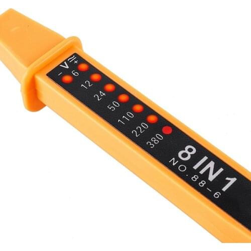 8 In 1 6-380V Voltage Tester Pen Polarity Current Tester Voltage AC/DC Tool B1