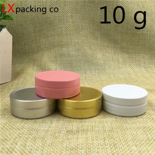 Free Shipping 10g/ml Pink White Aluminum Empty Lucifugal Flat Bottle Jar Cream Eye Gel Lip Pomade Empty Cosmetic Containers