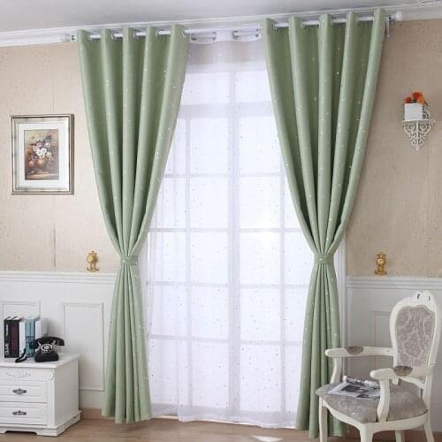Shiny Stars Curtains Bedroom Fashion Durable Drapes Blackout Curtains Kids Child Bedroom Living Room Blackout