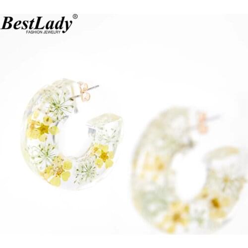 Best Lady Korean ZA Daisy Big Round Hoop Earrings for Women Trendy Luxury C-Shape Flower Stud Earrings Wedding Jewelry Party