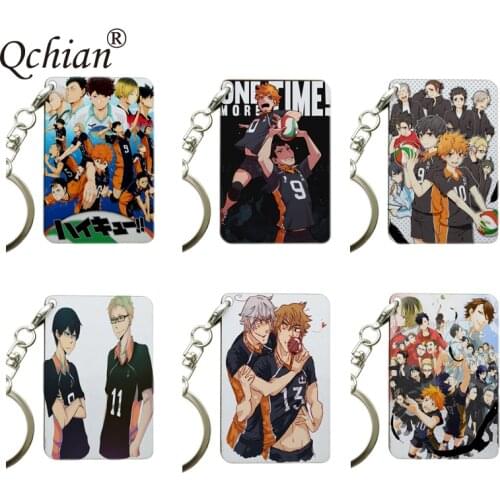 Anime Volleyball Team Haikyuu Keychain Pictures Printed series Pendants Not Fade Car Motorcycle Key Decoration Jewelry