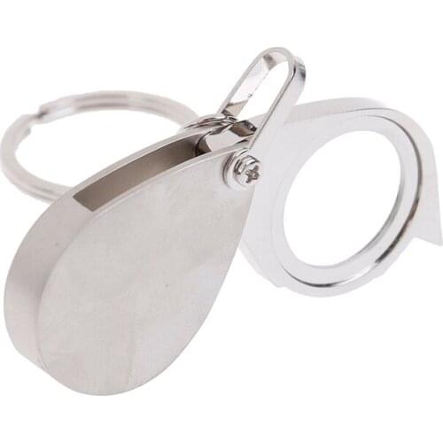 Keychain New Key chain - Fashion Hot Folding Pocket 10xMagnifier Eyes Glass Loupe Lens Magnifying Metal Car Key Ring Gift