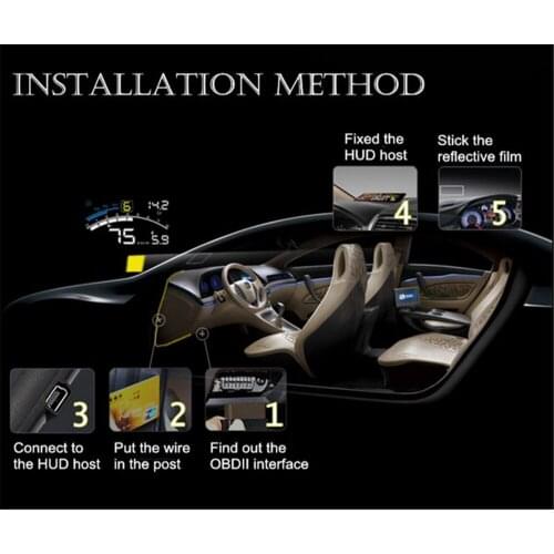 XUNMA Brand Car HUD Head Up Display OBD2 II EUOBD Overspeed Warning System Projector Windshield Auto Electronic Voltage Alarm