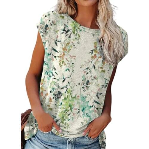 Floral Tops And Shirts For Ladies Vetement Femme 2021 Women Tie-dye Fashion Printed Colorful Short Sleeve O Neck Blouse Tops