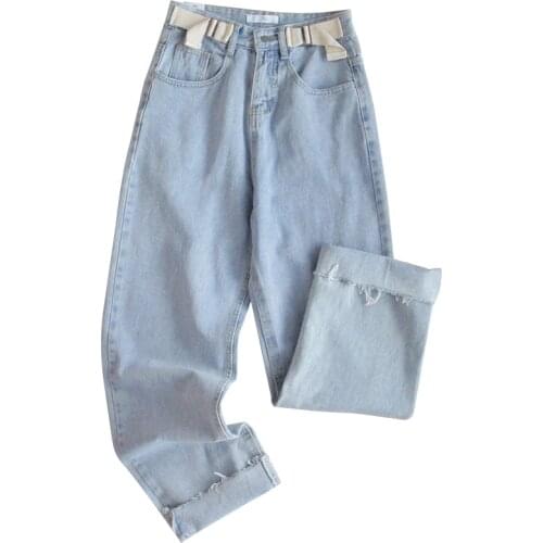 Harajuku Streetwear Women Jeans Pants Korean High Waist Loose Female Trousers Japanese Retro Girl Casual Straight Denim Pants