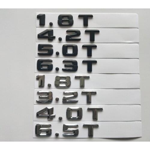 Exhaust Volume Displacement Emblem Emblems 1.5T 1.6T 1.8T 2.0T 3.0T 4.0T 5.0T 6.0T 6.3T 3.2T 4.5T for Mercedes Benz AMG TURBO
